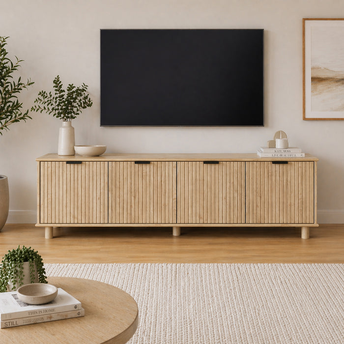 Sorrento 4 Door TV Unit 180cm - Swedish Oak
