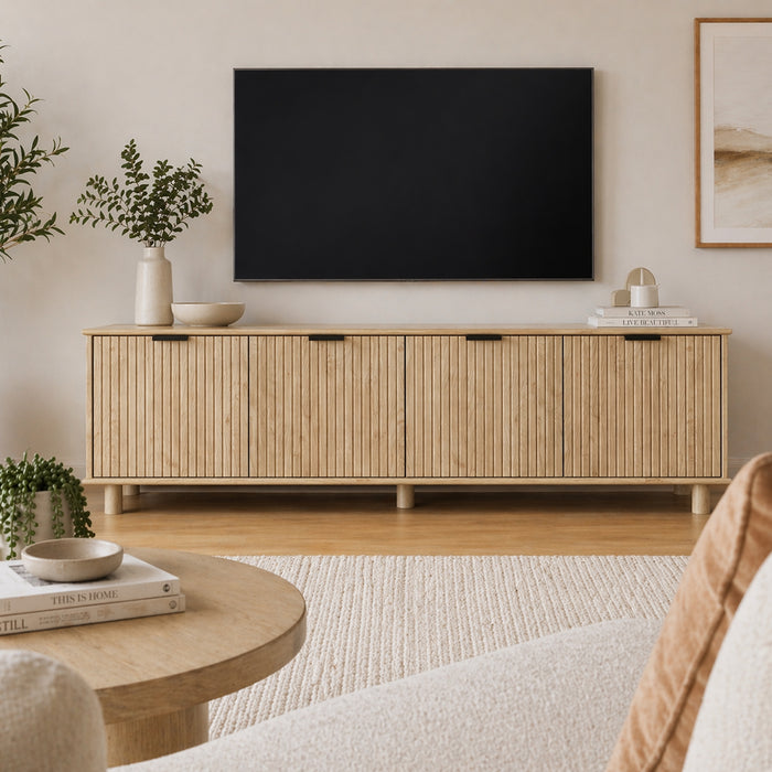 Sorrento 4 Door TV Unit 180cm - Swedish Oak