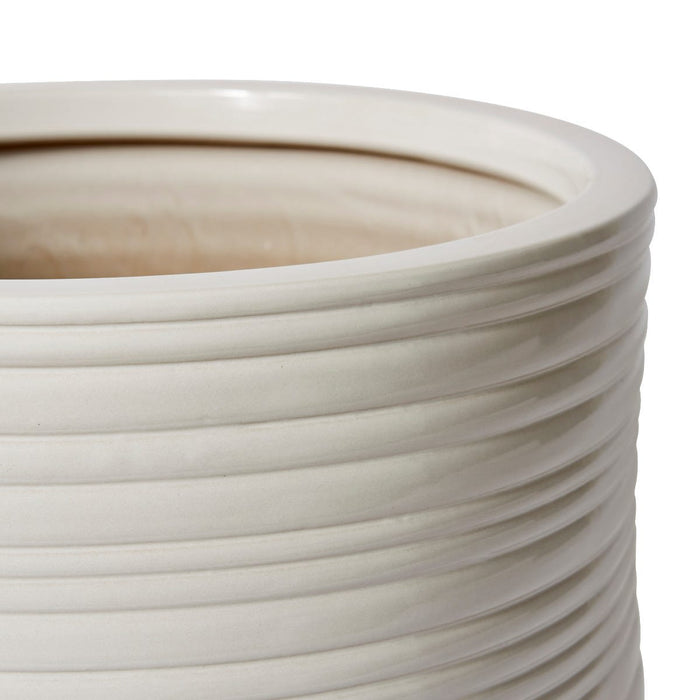 Henley Planter w Saucer (Outdoor) - White, 31cm (H)