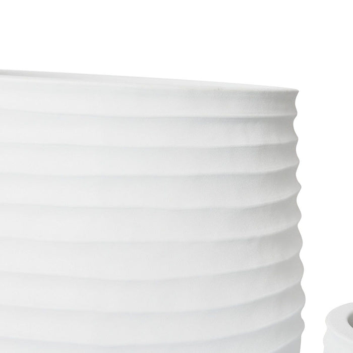 Knox Stonelite Planter Set of 3 (Outdoor) - White, 28cm (H)