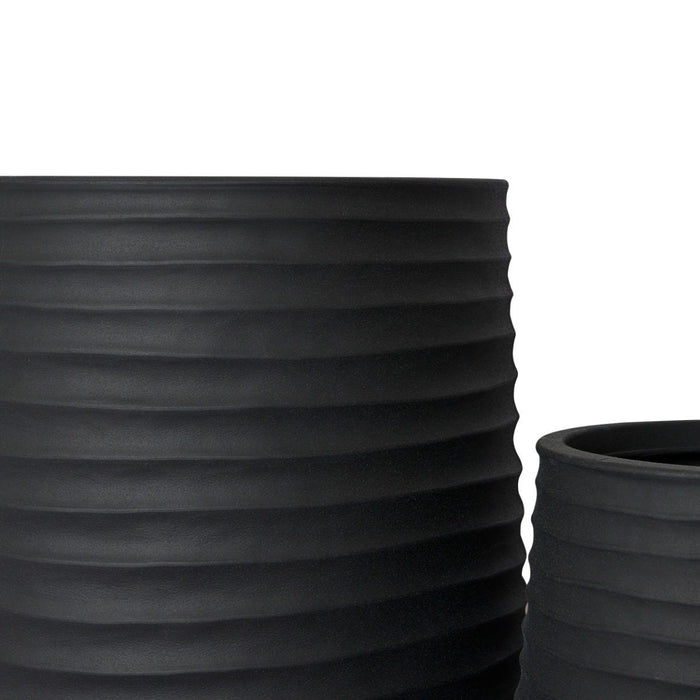 Knox Tall Stonelite Planter Set of 2 (Outdoor) - Black, 51cm (H)