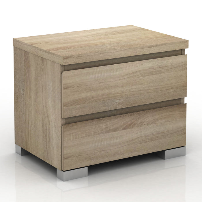 Elara 2 Drawer Bedside Table - Light Sonoma Oak