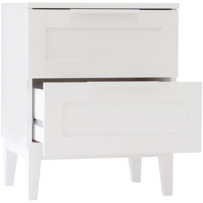 Tenley 2 Drawer Bedside Table - White