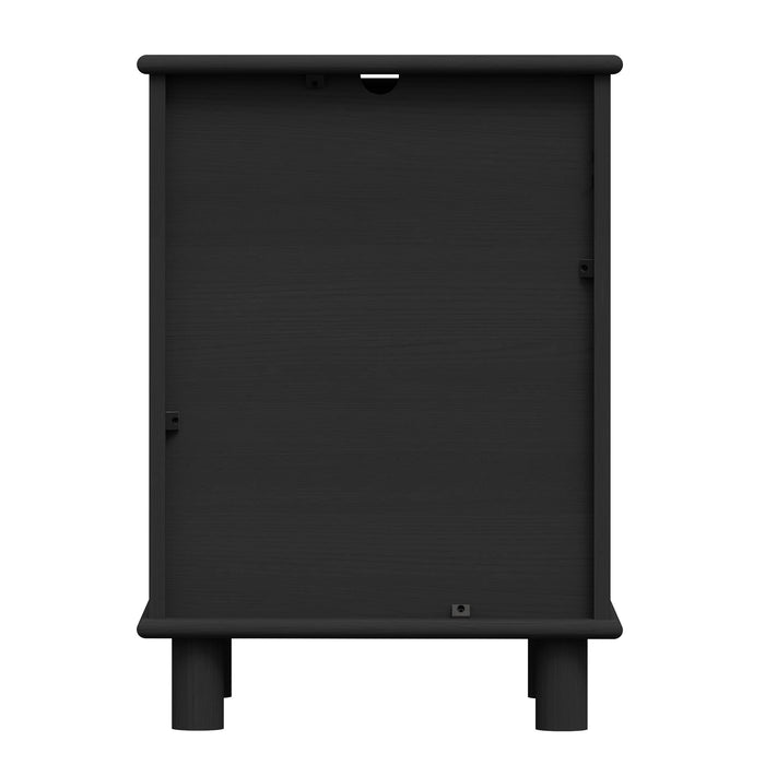 Sorrento 3 Drawer Side Table - Woodgrain Black