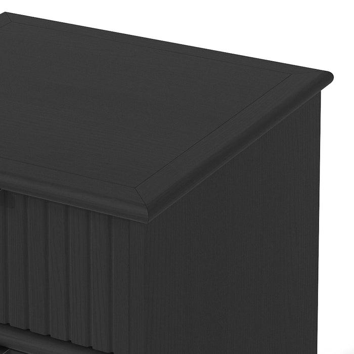 Sorrento 3 Drawer Side Table - Woodgrain Black