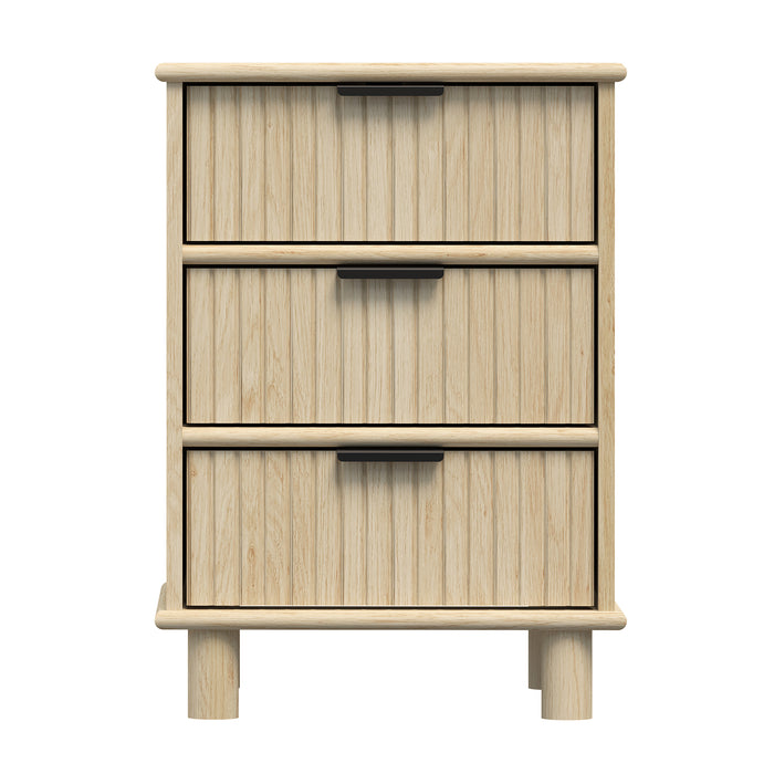 Sorrento 3 Drawer Side Table - Swedish Oak