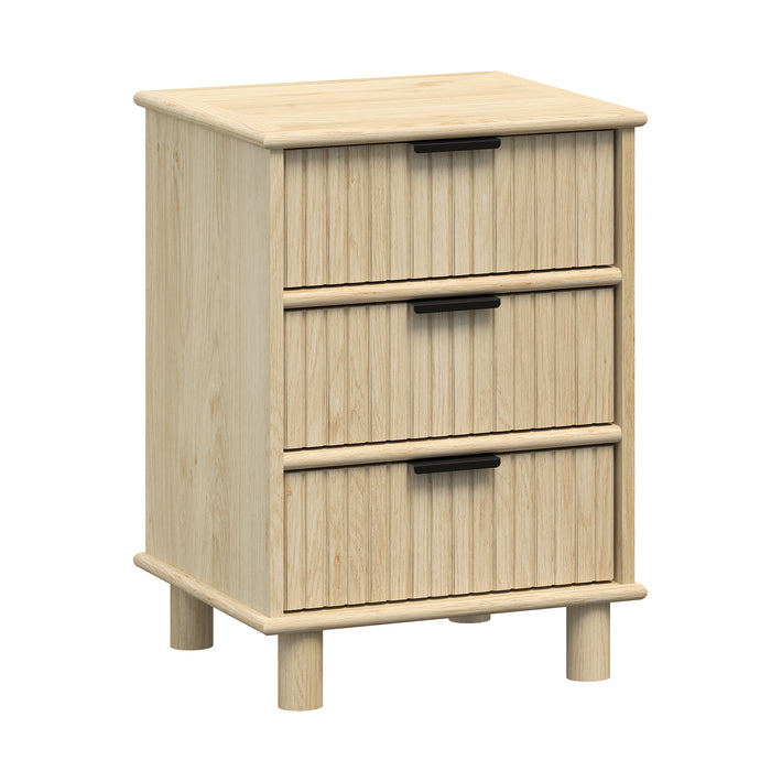 Sorrento 3 Drawer Side Table - Swedish Oak