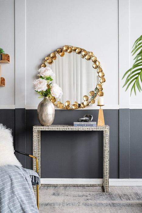 Gold Leaf Designer Wall Mirror