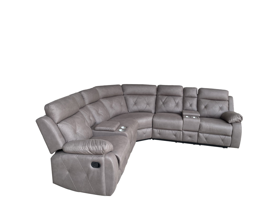 Oxley Corner Recliner Set Brown Technology Fabric