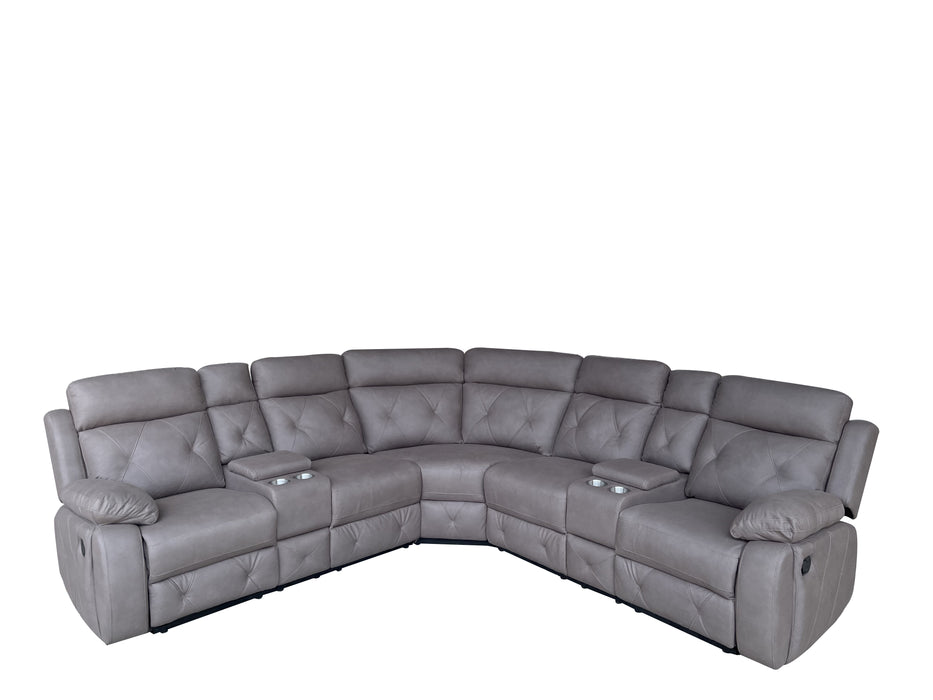 Oxley Corner Recliner Set Brown Technology Fabric