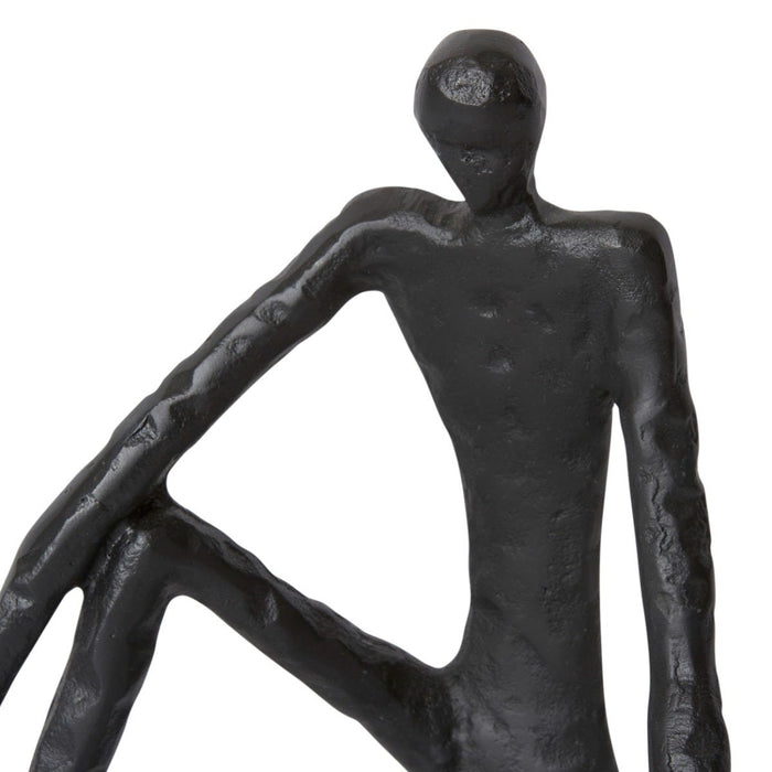 Man Sitting Scuplture - Black, 23cm (H)