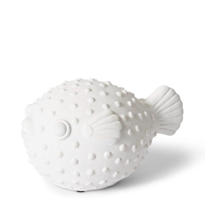 Blow Fish Sculpture - White, 10cm (H)