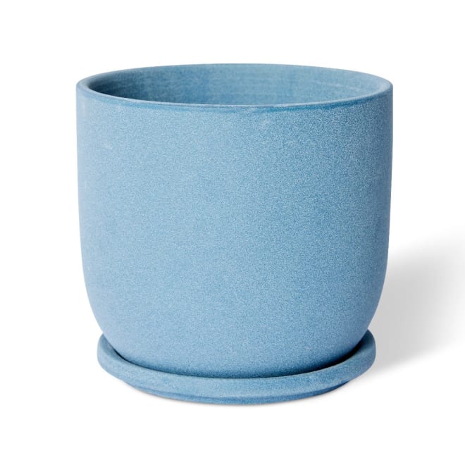 Allegra Pot w Saucer - Blue, 18cm (H)