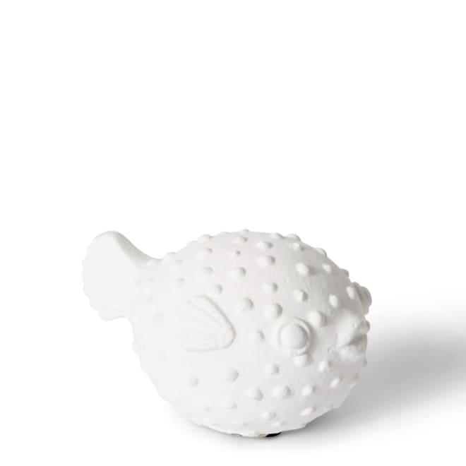 Blow Fish Sculpture - White, 8cm (H)