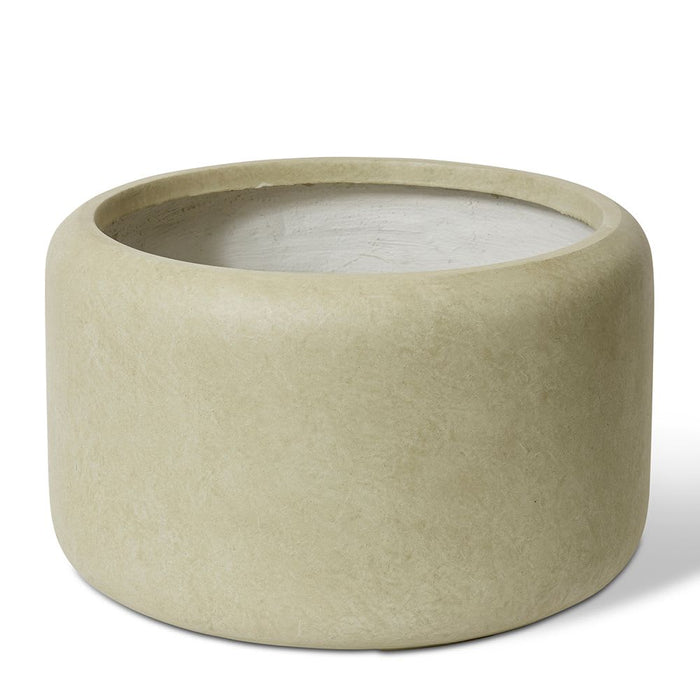 Saheed Low Fibrestone Planter - Green