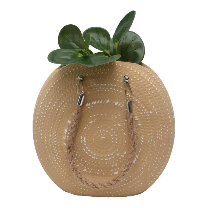 Textured Handbag Planter w/rope