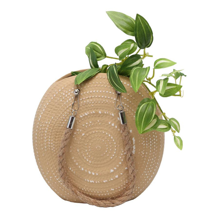 Textured Handbag Planter w/rop