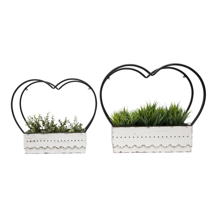 Set/2 Nested French Cottage Heart Wall Planters