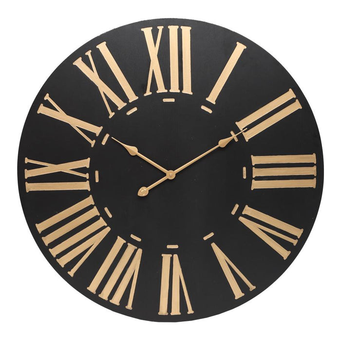 XXL Nero Carved Round Clock