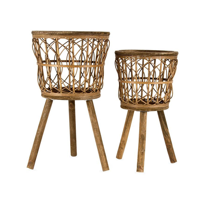 Set/2 Nested Plaited 3-Leg Potplanters