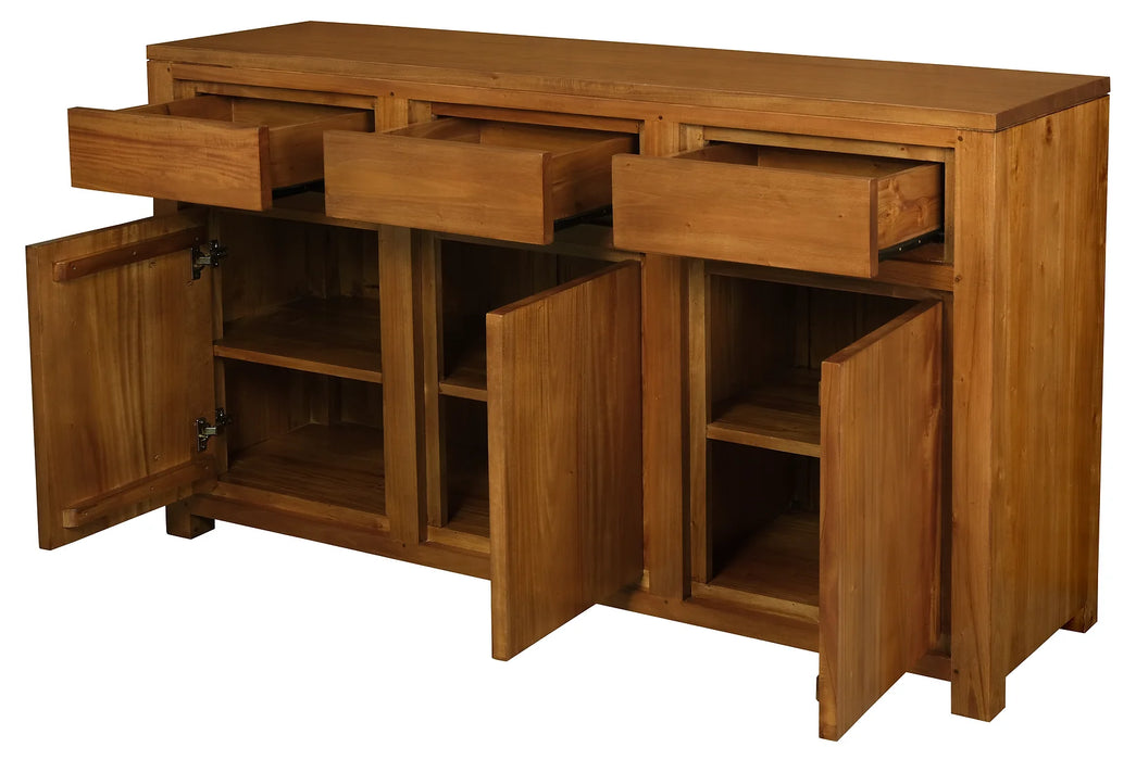 Amsterdam 3 Door 3 Drawer Buffet (Light Pecan)