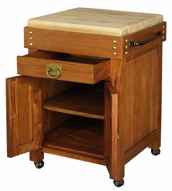 Heritage Petite 2 Door 1 Drawer Butcher's Block (Light Pecan)