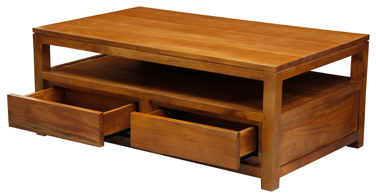 Amsterdam 4 Drawer Coffee Table (Light Pecan)