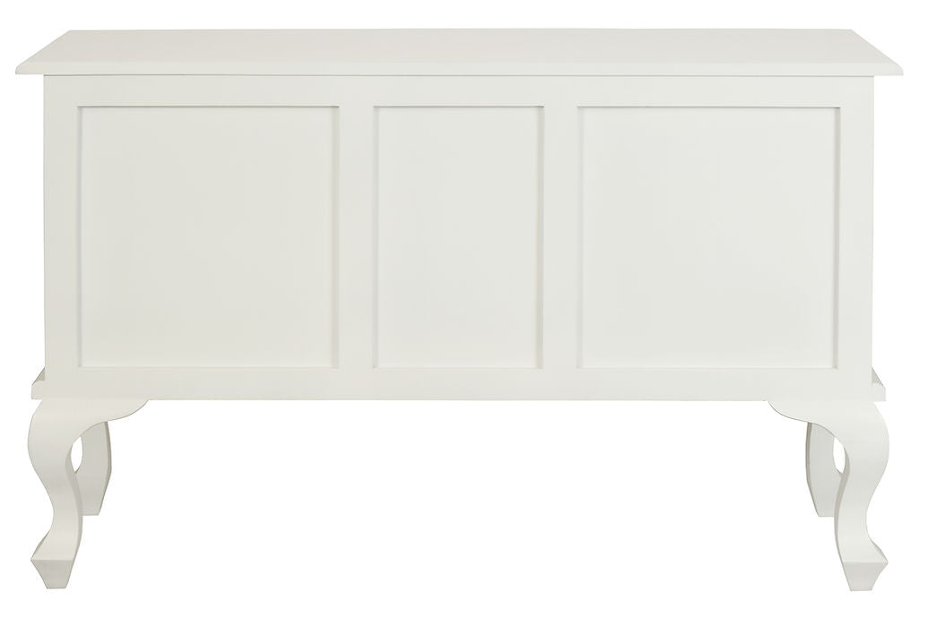 Queen Anne 2 Door 2 Drawer Sofa Table (White)
