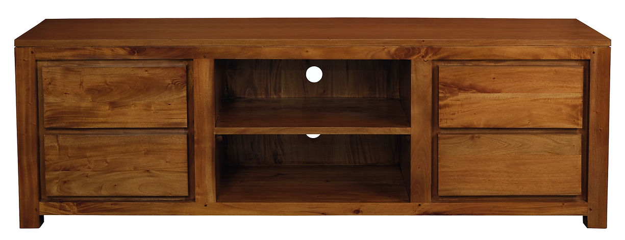 Amsterdam 4 Drawer Entertainment Unit - Large (Light Pecan)