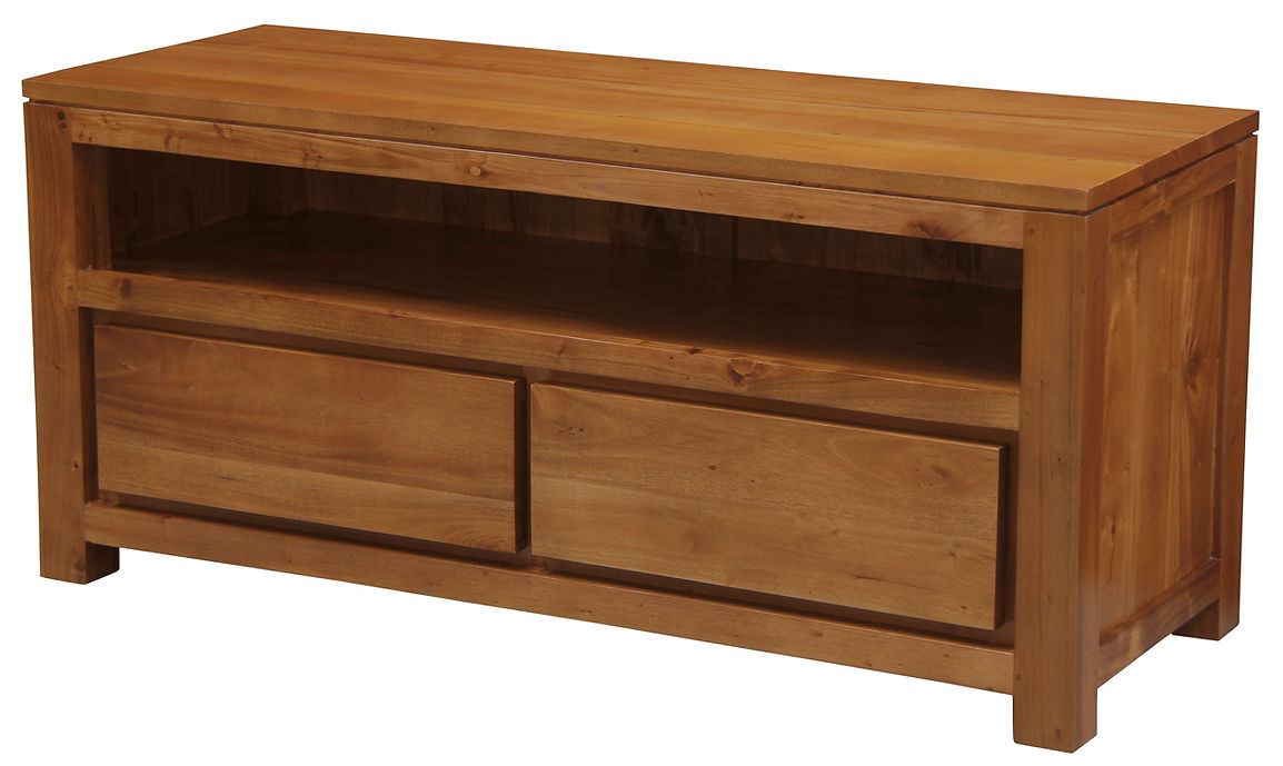 Amsterdam 2 Drawer Entertainment Unit (Light Pecan)