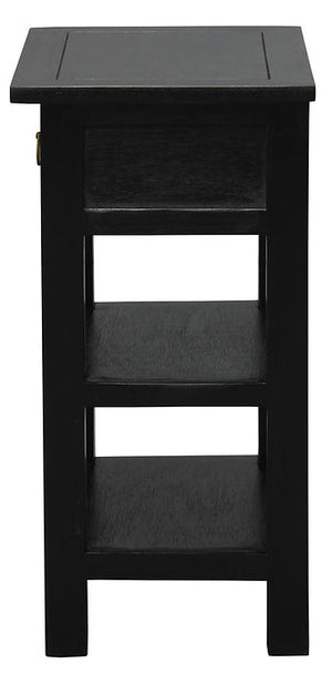 Noir 1 Drawer Side Table (Black)