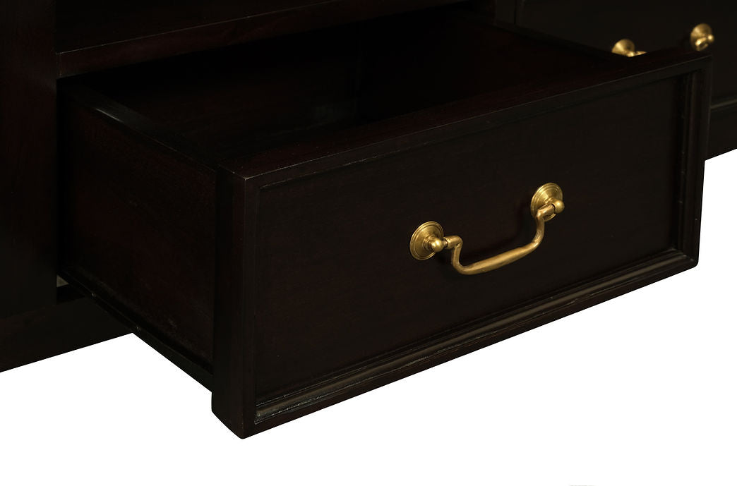 Queen Anne 2 Door 2 Drawer Entertainment Unit (Chocolate)