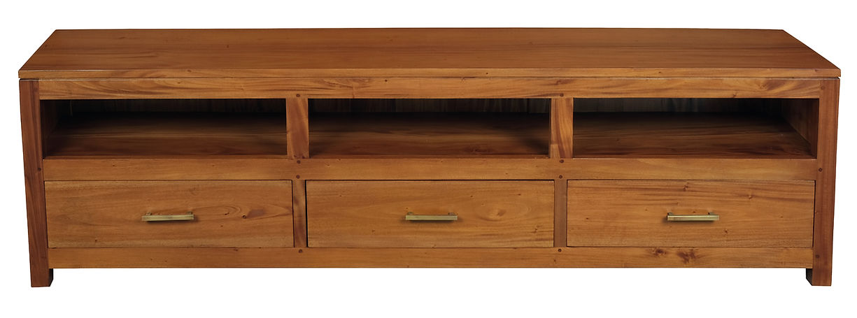Paris 3 Drawer Low Entertainment Unit (Light Pecan)