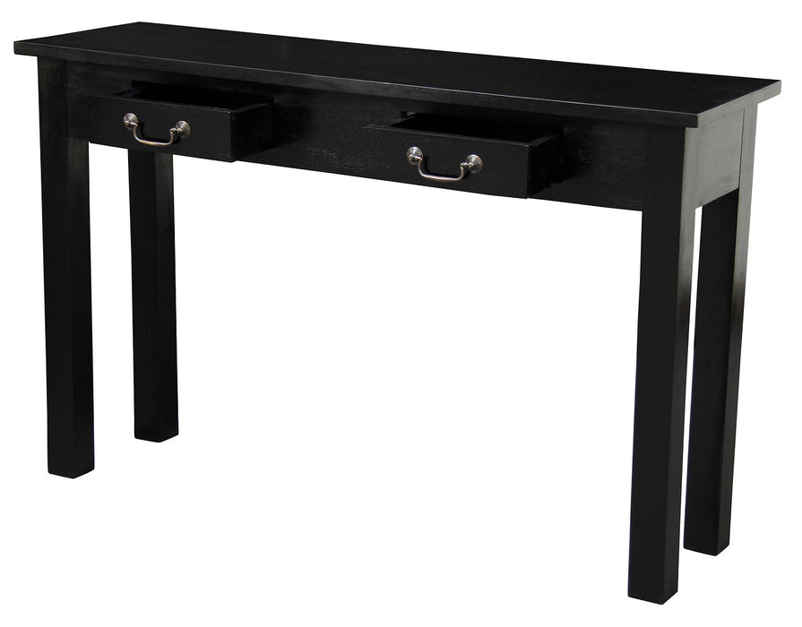 2 Drawer Straight Leg Sofa/Hall Table (Black)