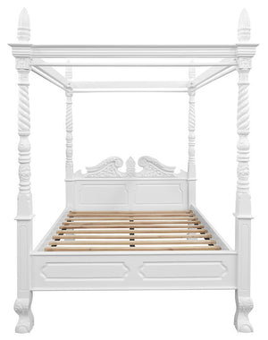 Jepara 4 Poster King Size Bed (White)