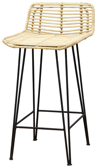 Kelly Rattan Bar Stool (Natural)