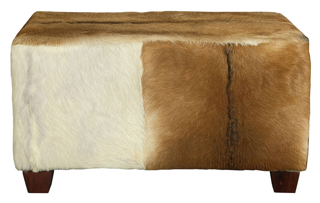 Boston Genuine Goat Hide Ottoman - Large