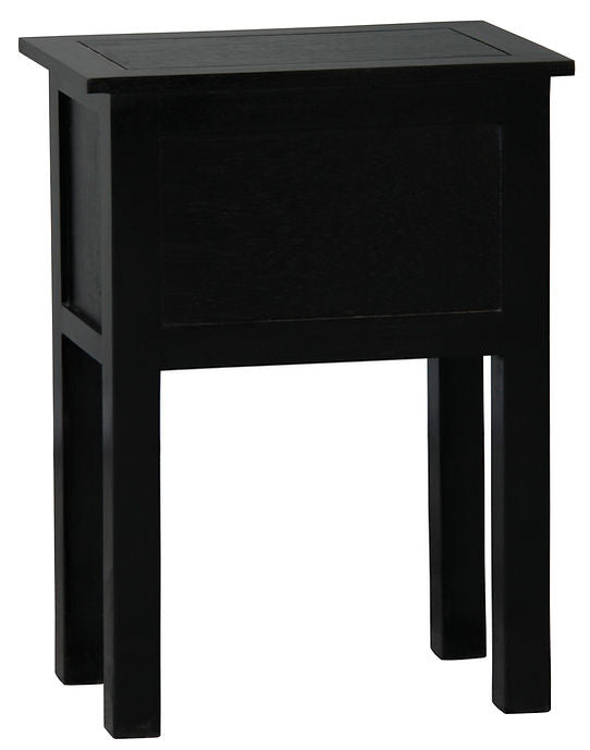 Noir 2 Drawer Side Table (Black)