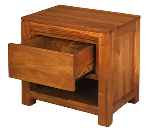 Amsterdam 1 Drawer Bedside Table (Light Pecan)