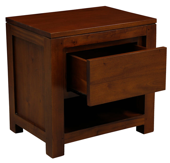 Amsterdam 1 Drawer Bedside Table (Mahogany)