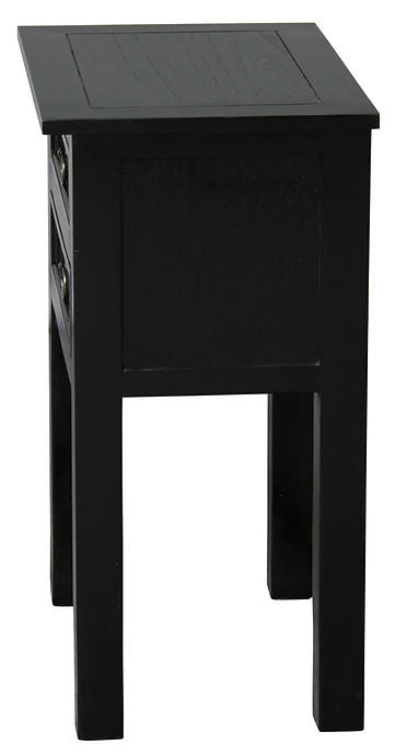 Noir 2 Drawer Side Table (Black)