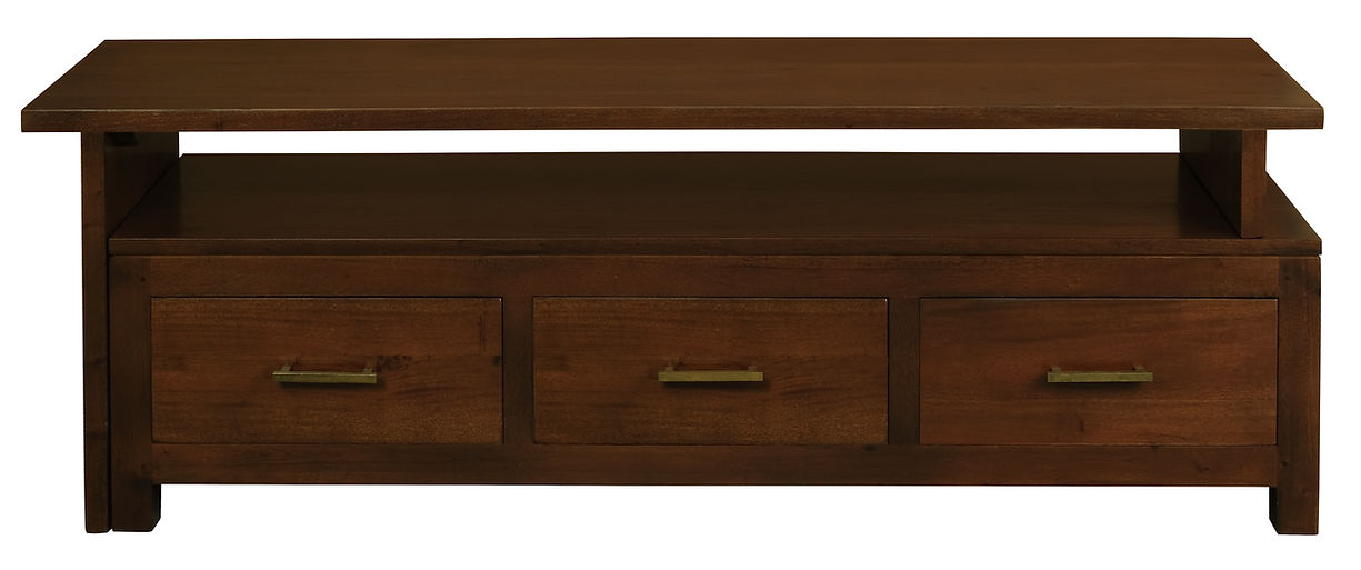 Paris 3 Drawer Extendable Entertainment Unit (Mahogany)