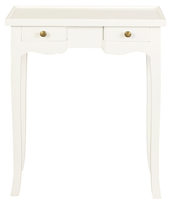 Queen Anne 2 Drawer Phone Table (White)
