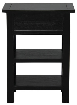 Noir 1 Drawer Side Table (Black)