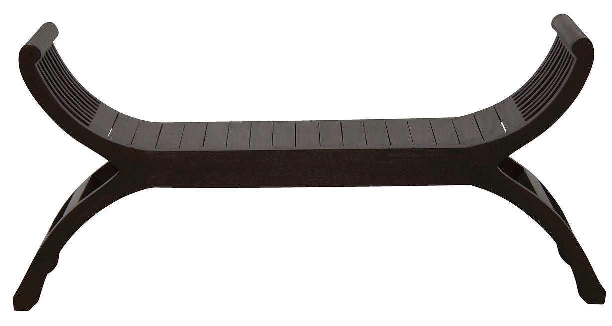 Maeve Solid Mahogany Timber Bench (Chocolate)