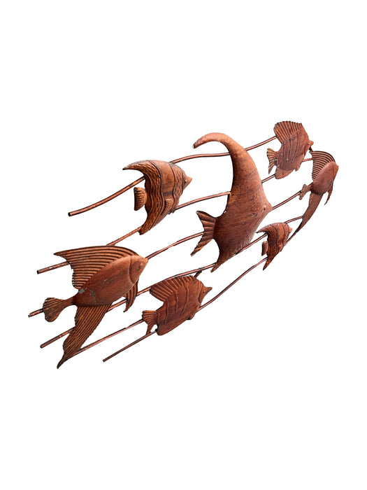 Rust School of Fish Wall Art