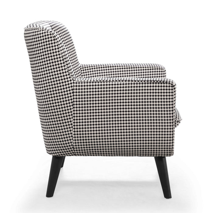 Georgia Chair - Monochrome Dot Print Dark Timber Legs