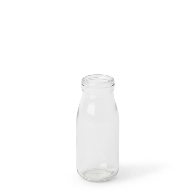 Milk Bottle - Clear, 14cm (H)