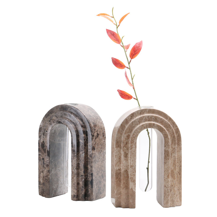 Lunarc Marble Arch Vase - Light Coffee