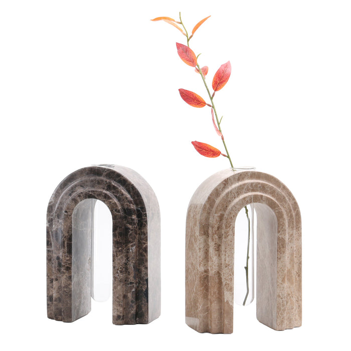 Lunarc Marble Arch Vase - Light Coffee